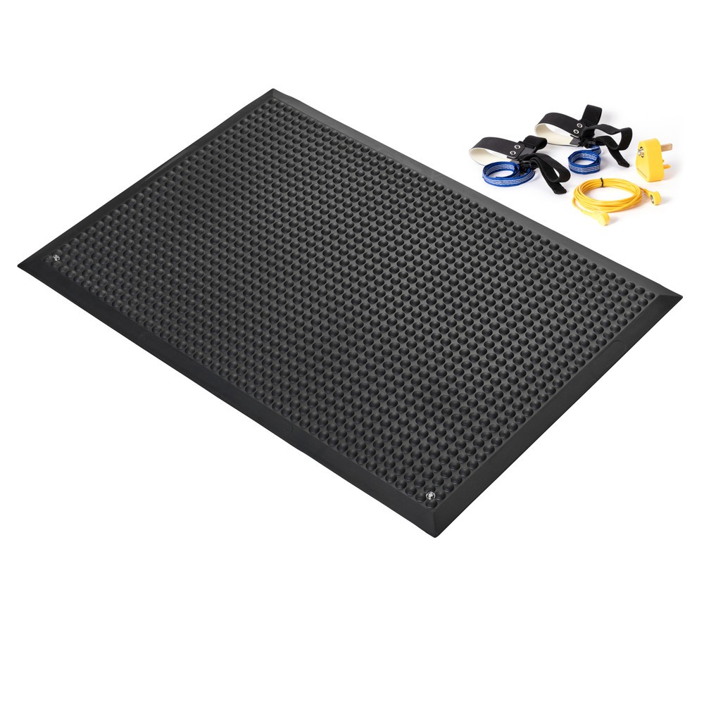 Obrázok výrobku: COBA Protiúnavová rohož COBAelite® ESD, s uzemňovacím káblom, š × h 600 × 900 mm, čierna