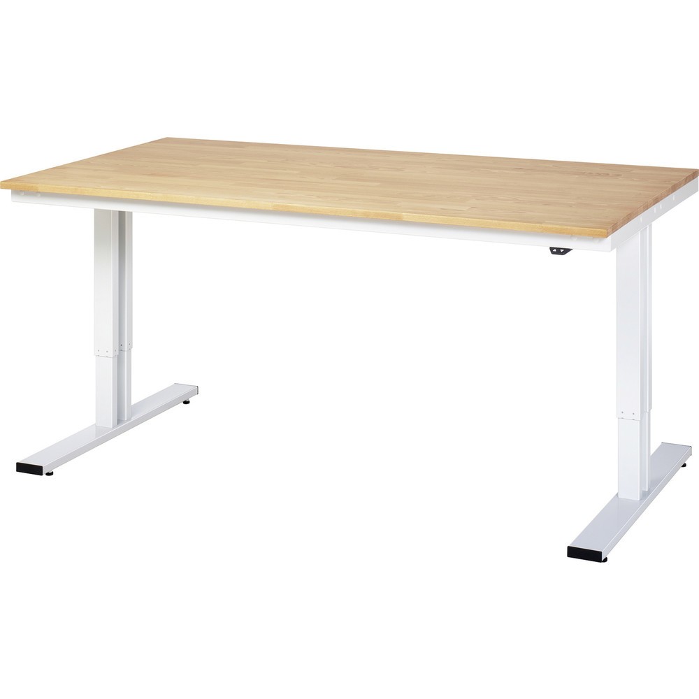 Číslo obrázka výrobku 4: Elektricky výškovo nastaviteľný pracovný stôl RAU série adlatus 300, v × š × h 720 – 1 120 × 1 250 × 800 mm, pracovná doska z bukového masívu