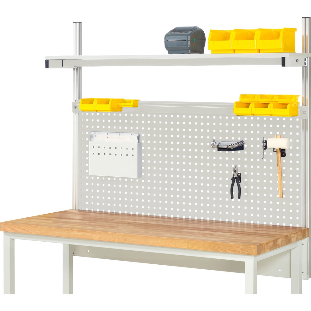 Obrázok výrobku: Nadstavba systému RAU, v × š × h 1 130 × 1 500 × 350 mm, s 1 policovou doskou s povrchom z melamínovej živice a 1 prídržnou lištou, kompletná súprava 01 pre výrobok šírky 1 500 mm