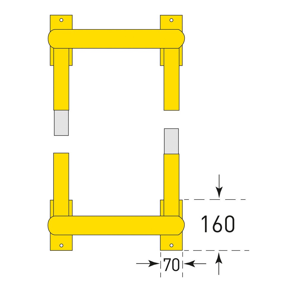 Číslo obrázka výrobku 4: Ochrana stĺpika, exteriér, v x š x h 600 x 620 x 620 mm