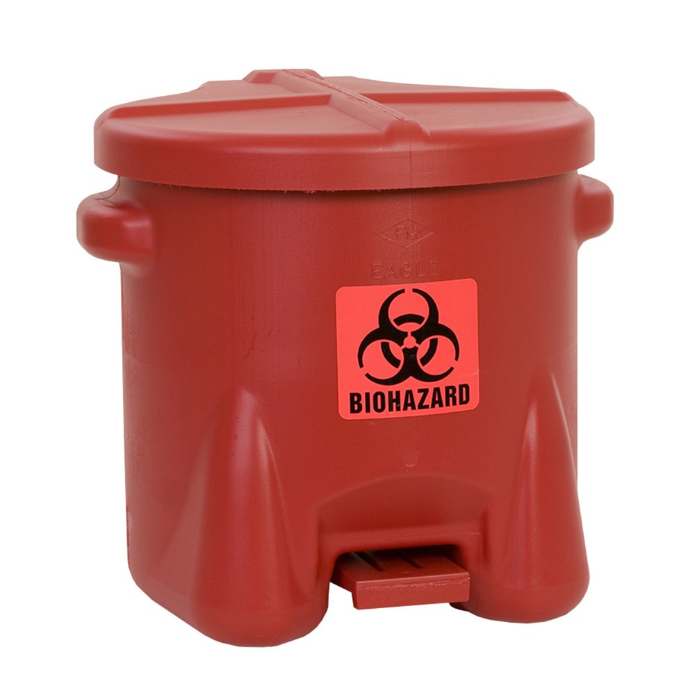 Obrázok výrobku: Odpadová nádoba Justrite® Eagle, biologicky nebezpečné látky, HDPE, 22,8 l, červená