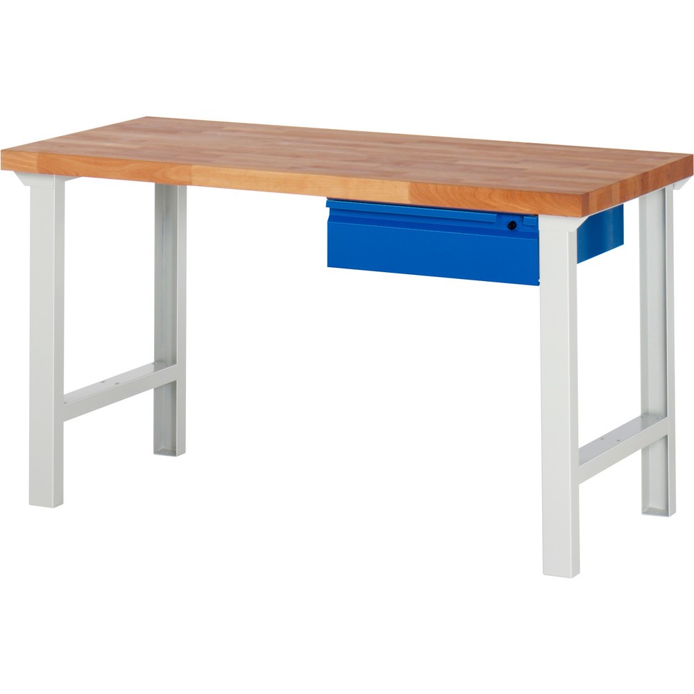 Obrázok výrobku: Pracovný stôl Steinbock® so zásuvkou, V x Š x H 840 x 1500 x 700 mm, RAL 7035/5010