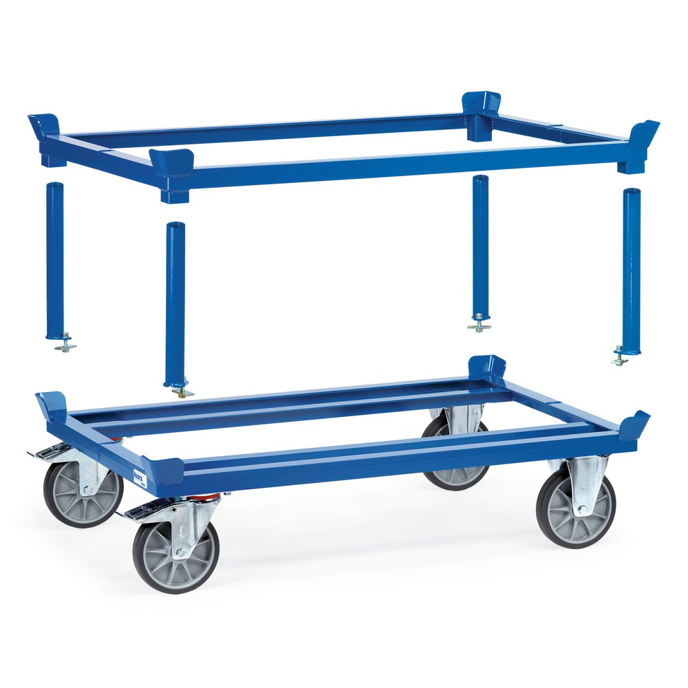 Číslo obrázka výrobku 3: Prepravný podvozok fetra® so zvýšenými rohmi, nosnosť 750 kg, pre palety 1000 x 800 mm, TPE pneumatiky
