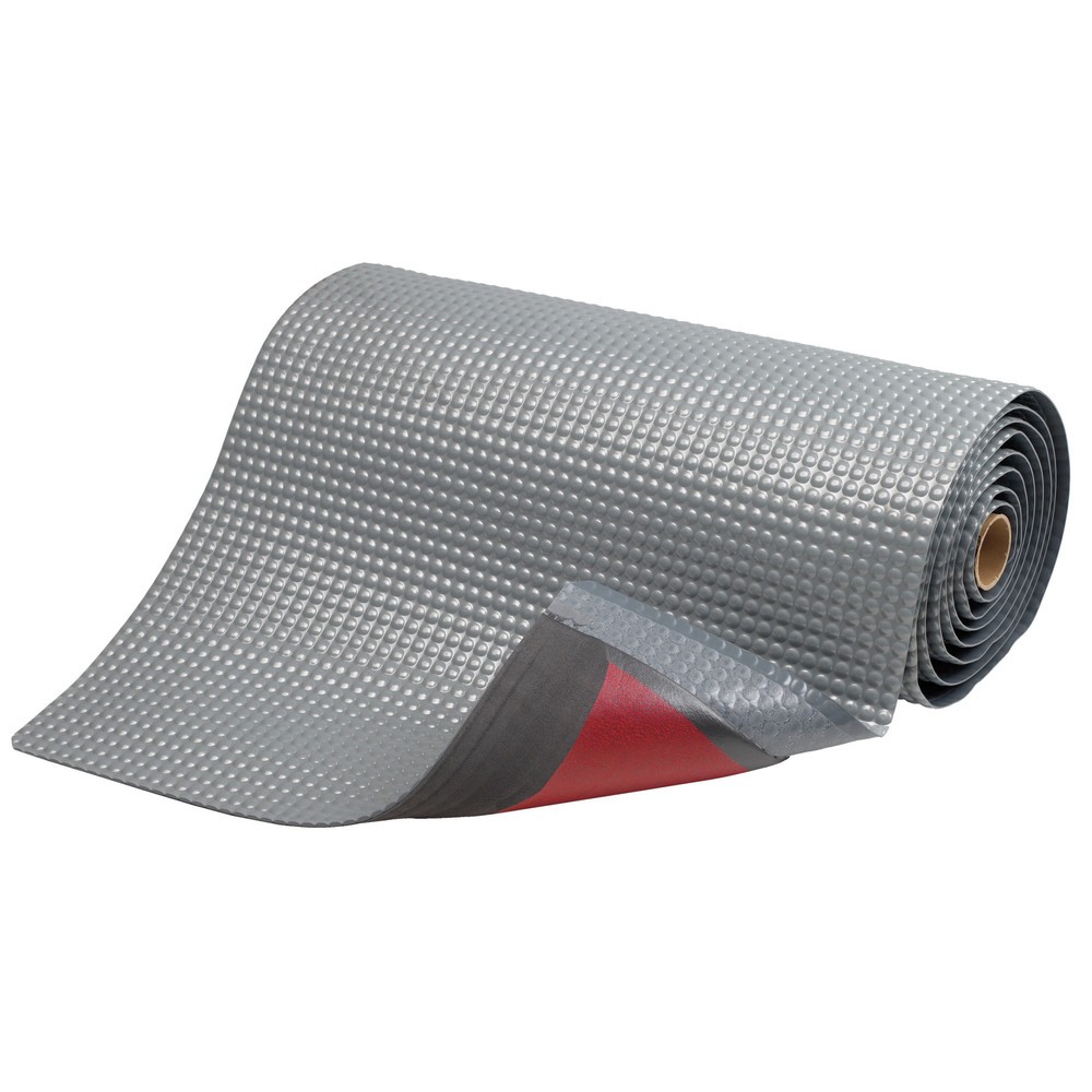Obrázok výrobku: Protiúnavová rohož z PVC s mikroporéznou vinylovou spodnou stranou, Š x H 600 x 910 mm, sivá