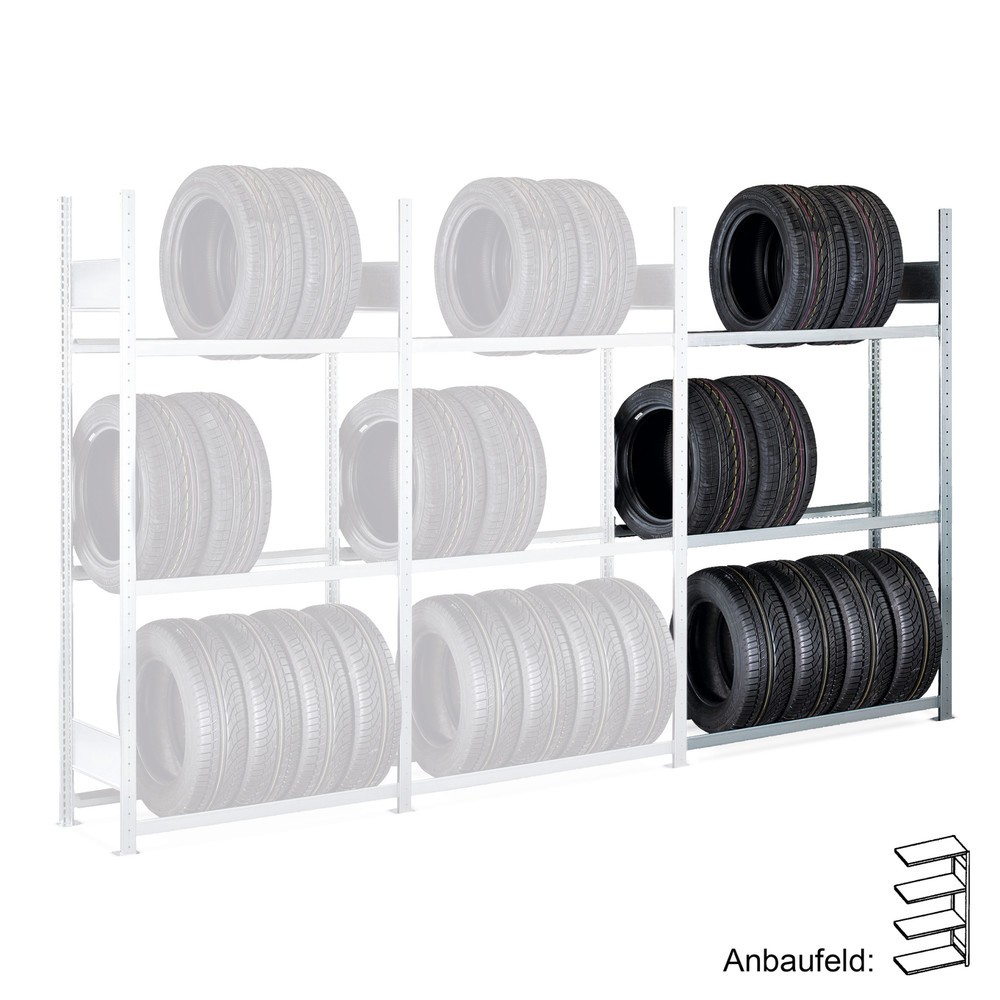 Obrázok výrobku: Regál na pneumatiky SCHULTE, nadstavbové pole, v x š x h 3 000 x 1 150 x 400 mm