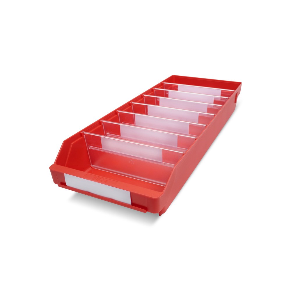 Obrázok výrobku: Regálové boxy s priezorom, Š x H 240 x 600 mm, červená farba