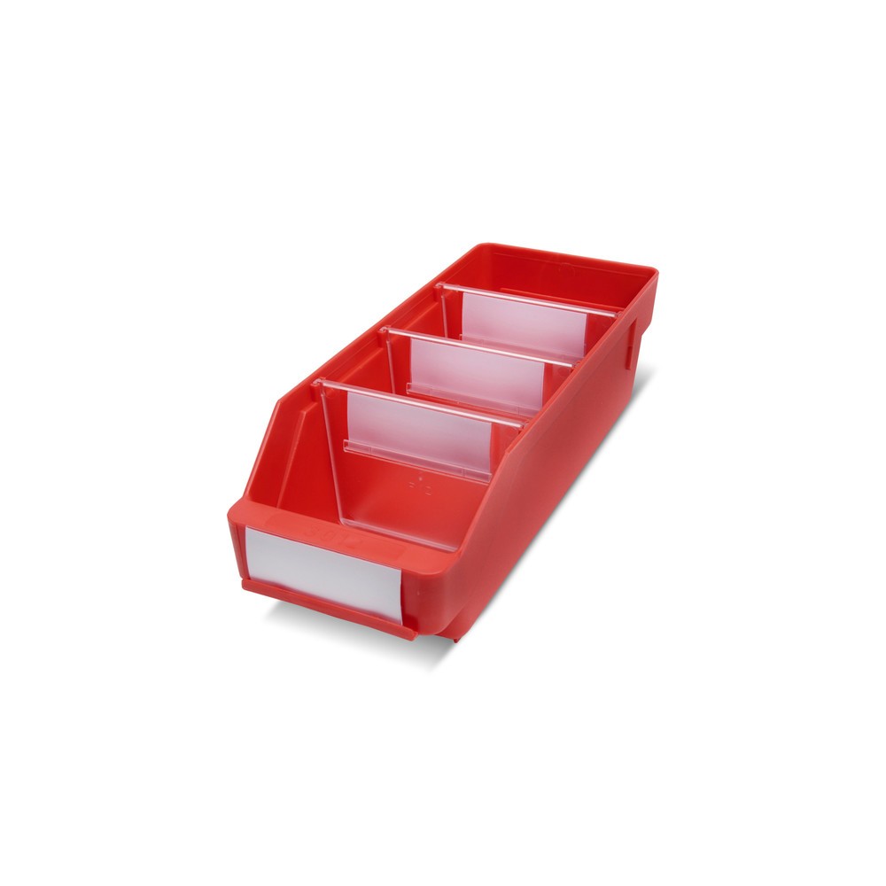 Obrázok výrobku: Regálové boxy s priezorom, Š x H 120 x 300 mm, červená farba