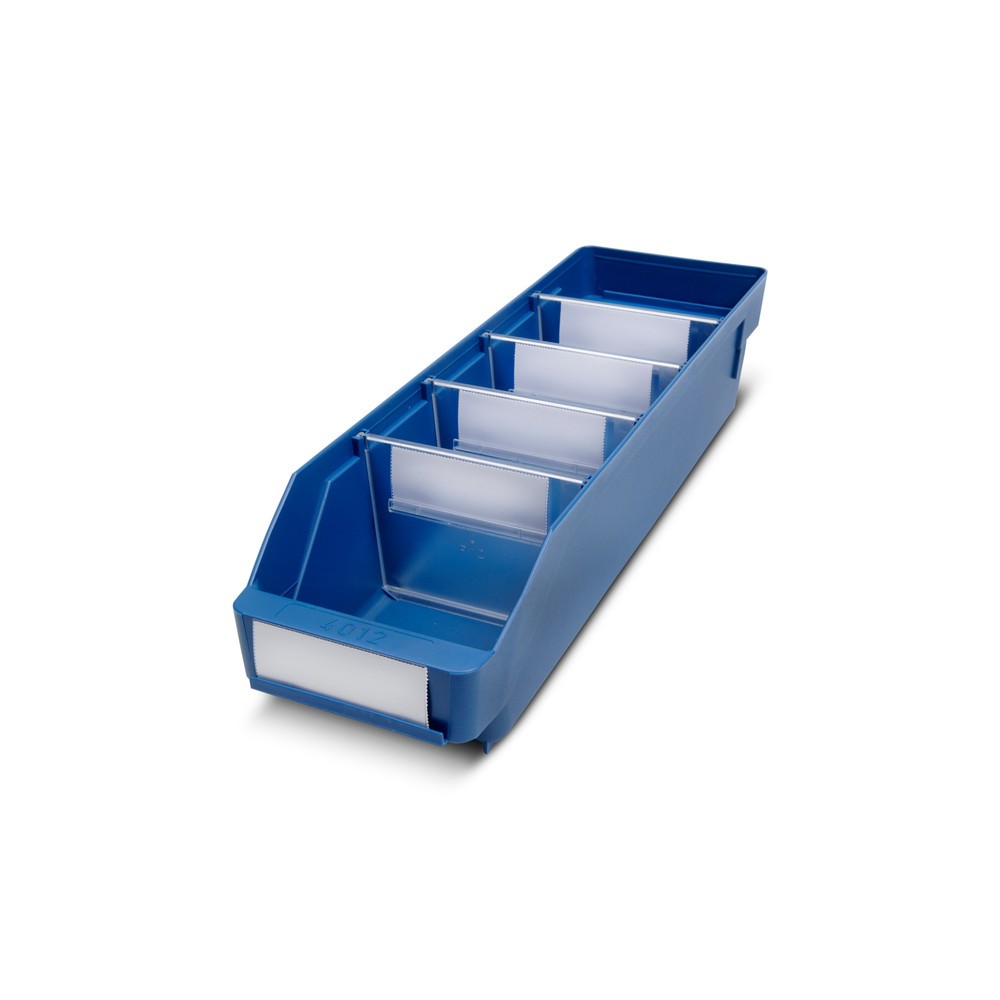 Obrázok výrobku: Regálové boxy s priezorom, Š x H 120 x 400 mm, modrá farba