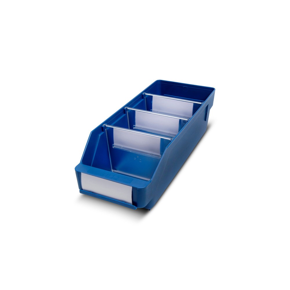 Obrázok výrobku: Regálové boxy s priezorom, Š x H 120 x 300 mm, modrá farba
