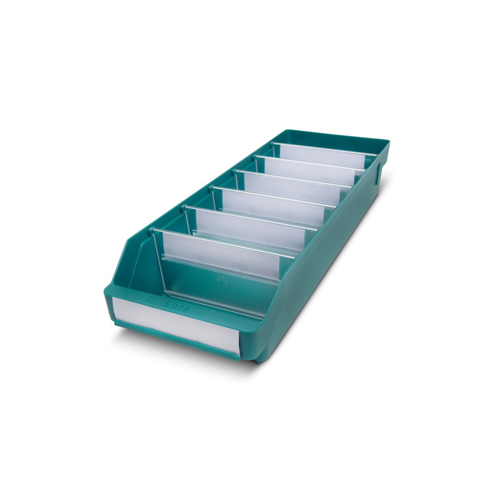 Obrázok výrobku: Regálové boxy s priezorom, Š x H 180 x 500 mm, zelená farba