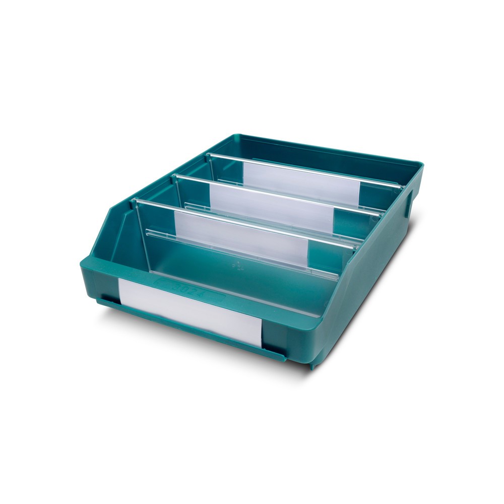 Obrázok výrobku: Regálové boxy s priezorom, Š x H 240 x 300 mm, zelená farba