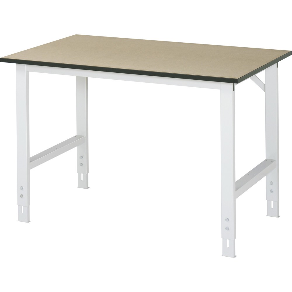 Obrázok výrobku: Výškovo nastaviteľný pracovný stôl RAU série TOM, v × š × h 760 – 1 080 × 1 250 × 800 mm, pracovná doska MDF
