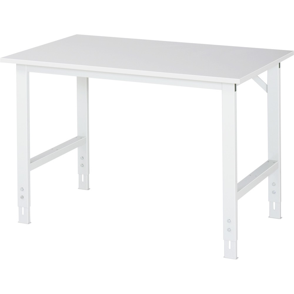 Obrázok výrobku: Výškovo nastaviteľný pracovný stôl RAU série TOM, v × š × h 760 – 1 080 × 1 250 × 800 mm, pracovná doska EGB s povrchom z melamínovej živice